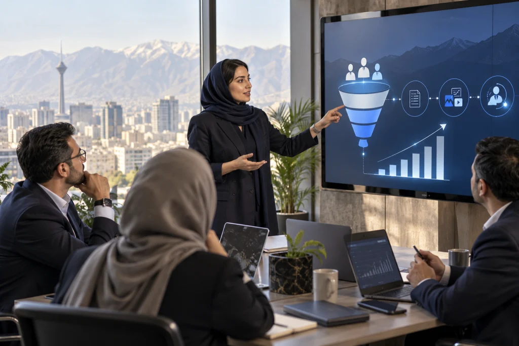 تصویر مفهومی مرتبط با دیجیتال مارکتینگ B2B برای فروش‌های سازمانی